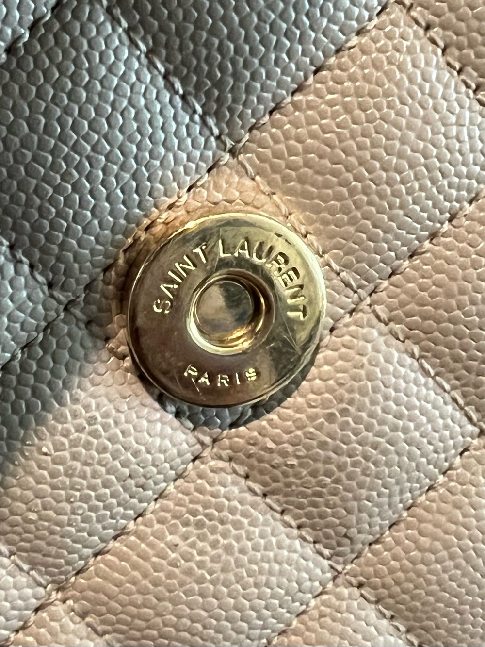 Yves Saint Laurent Large Envelope Quilted Shoulder Bag in Dark Beige - Picture 10 of 16